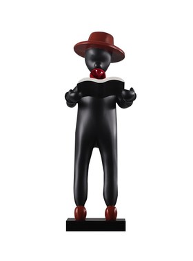 现代样板间e售楼处卡通抽象吹泡泡人物雕塑装饰客厅落地摆件