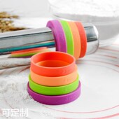不锈钢无缝一体4档可调节硅胶圈擀面杖擀面垫套W装 多用擀面棍