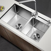 超大号不锈钢手工水槽双槽304厨房x洗菜盆洗碗池85x50 90x5 88x48