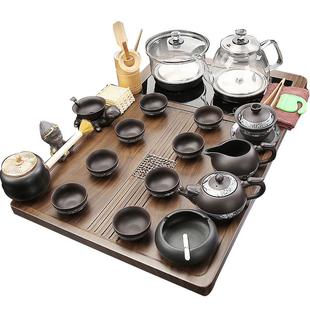 小號茶盤一體全自動玻璃茶具套裝 家用簡約輕奢茶臺底部上水燒水壺