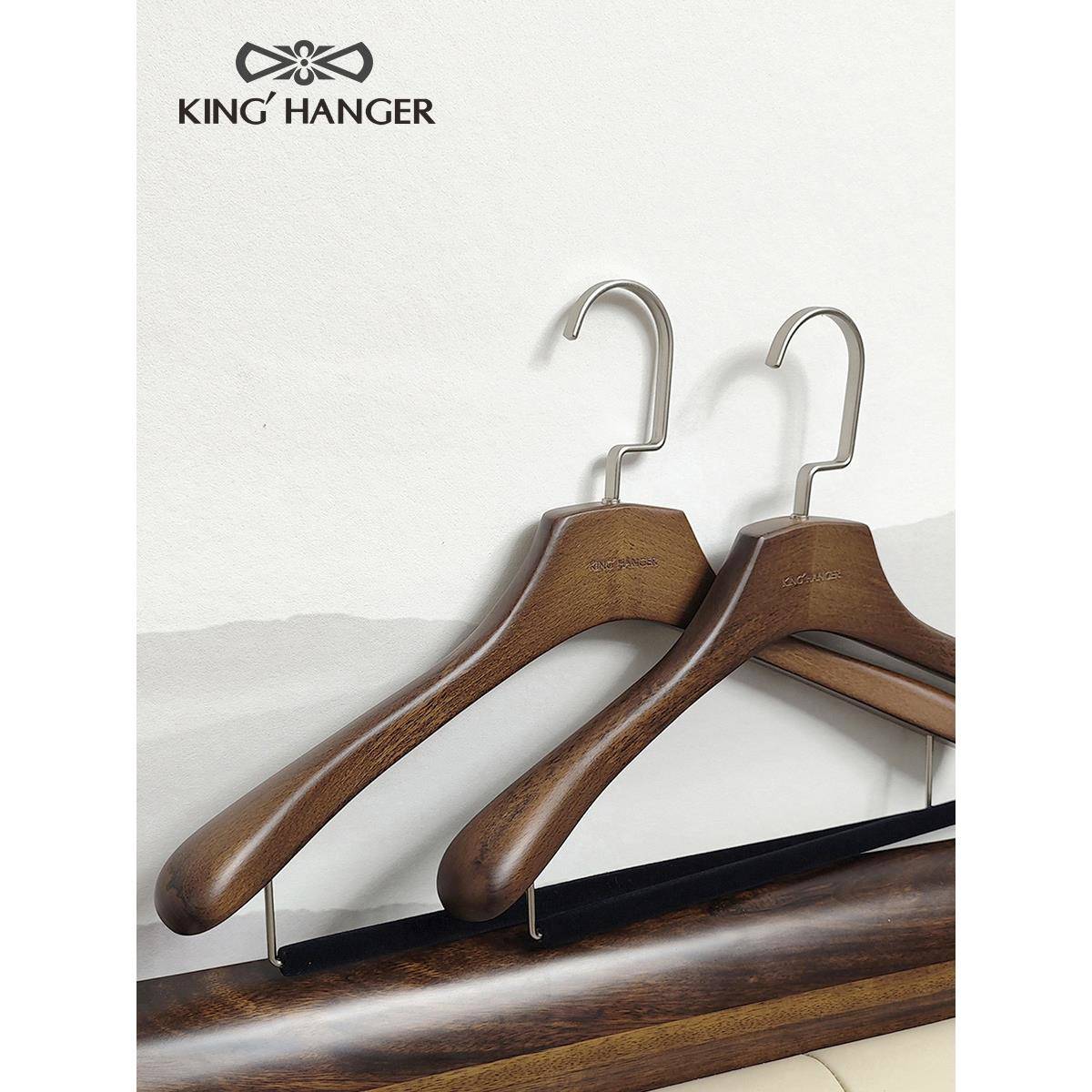 F77TSS88A10L原木实木衣架衣柜子间衣帽木挂质复古大衣无痕衣撑