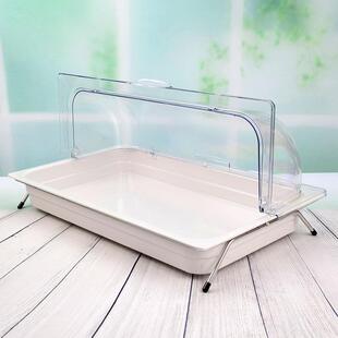面包蛋糕托多格分甜格水果盘带盖密胺长方自形助餐盘品盘台展DOUB
