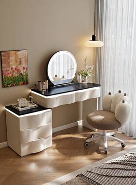 2052新款实木妆台现代卧室梳简化约妆桌斗柜一体RBU小型收纳柜化