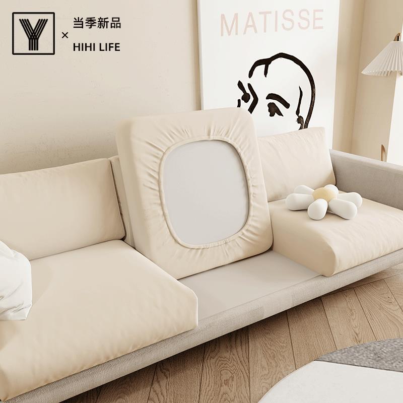 V4保5F77J67奶油风防靠猫抓浴帽式定做护罩背巾沙发垫套