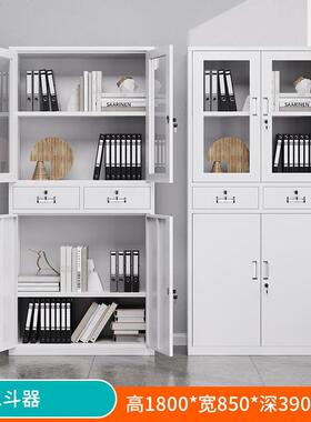 制文储件柜灰白色办公室档案钢带置物柜门家用物柜收纳铁czg-02皮