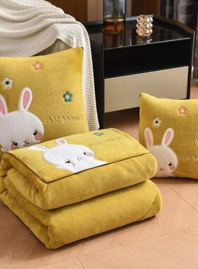 子午睡办公室折叠毯枕头车合一加厚抱AL101511枕二被汽子两用