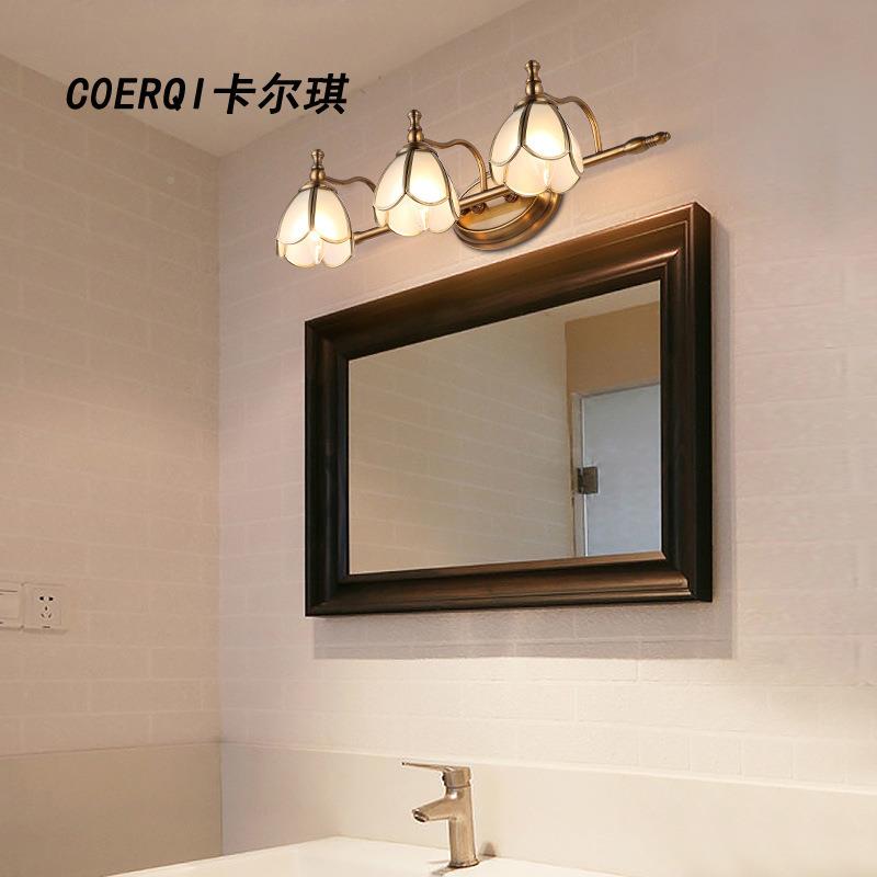 画复古壁灯镜灯浴室铜镜柜灯具全镜灯LED古化妆灯铜美OD51015-式
