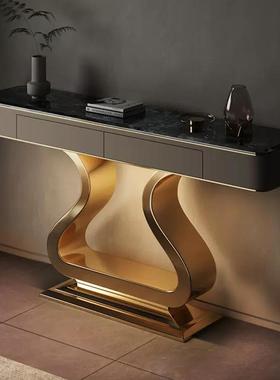 意式轻玄关桌关入奢户别玄墅走廊玄台60096现代简约客厅正对门条