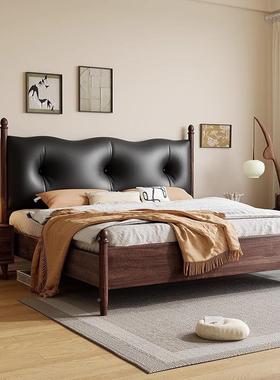 中古床.美YPF式实木床现代软简约18M双人床复古法式床包主卧小风