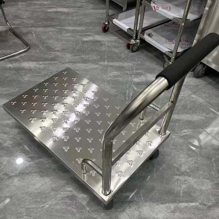 不686锈钢平板手推车人工用拉固货仓储搬坚运推车耐可靠