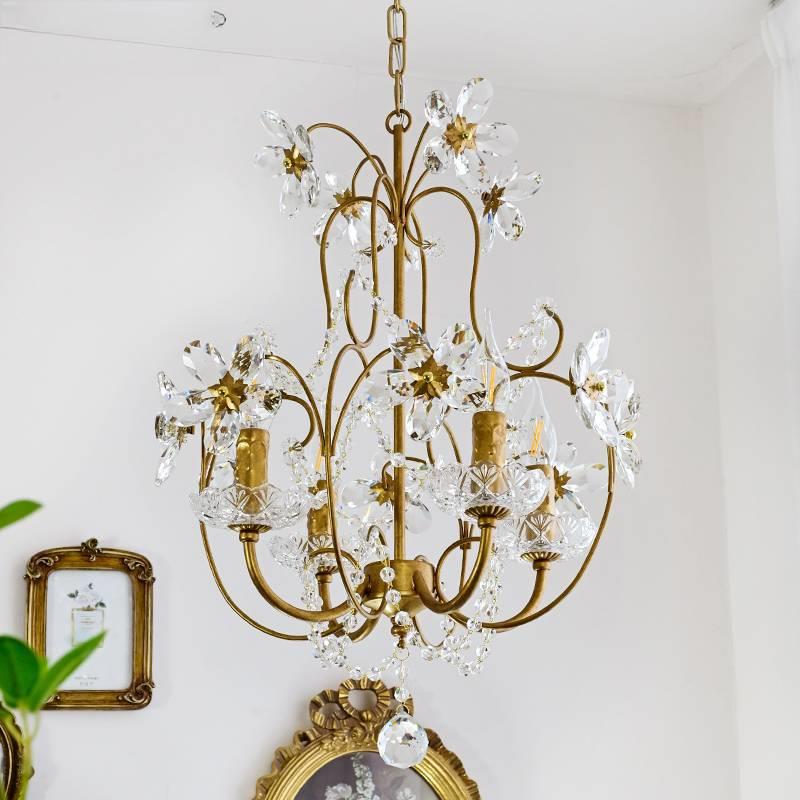 法式田水园餐厅晶花古吊灯美式复书古00民宿阳台灯中轻奢房卧室灯