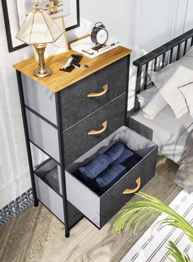 衣布床抽柜居家可折叠VTU收纳宿舍物箱无纺布防尘头柜柜子置物柜