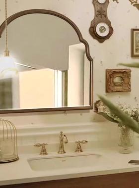 6RF77575HM美式复浴壁室镜轻奢简约挂梳妆古镜洗手间智能除镜子雾