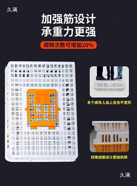 鸡笼养运输塑料家GVU禽周转箱筐笼成鸡鸭鹅鸽子笼子兔笼殖笼家用