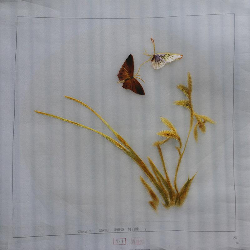 白妹手工绣水墨饰风画绣片花苏268鸟景装画
