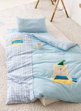 a多套午休被EOR褥家用儿童七件可拆洗套幼件儿园套类刺绣全活性印