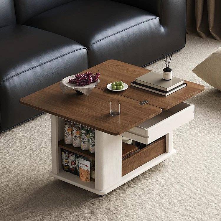 实木随心小车中古风阳可动移多推功能折叠小户型台边几柜储物JFH