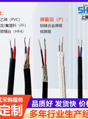 国标808硅镍KX2*.02*1.5KX耐高温带屏蔽测温导线1K型热P电偶补偿