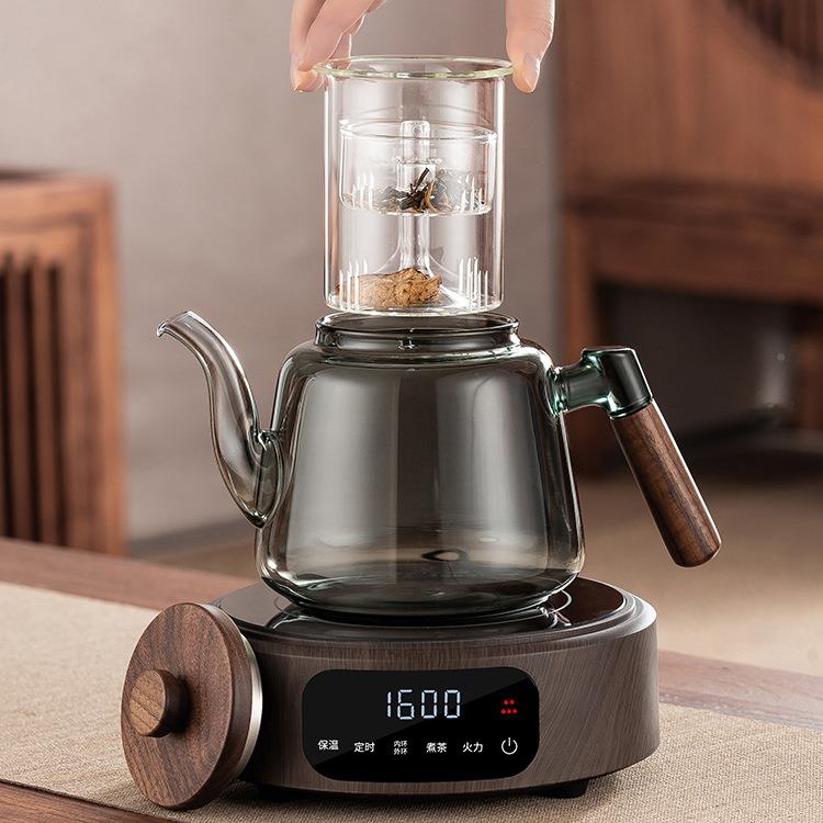 带遥控电陶炉1600瓦茶炉蒸温煮茶壶套玻装243加厚耐高高硼硅煮无