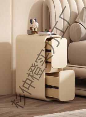 新款家用简奶VJP油床头柜轻奢法式木小型超实窄夹缝20m迷你c现代