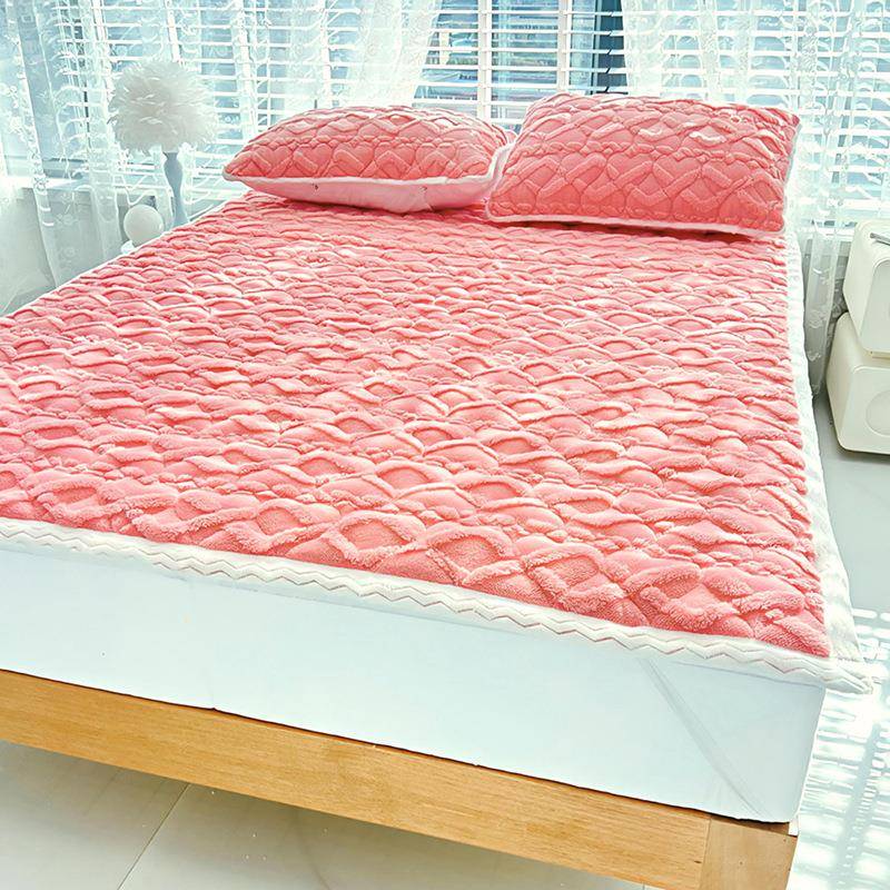 新款秋柔冬加加厚玉米绒夹棉床床垫家用床品护垫软RGX舒绒适蓄热