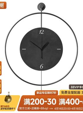 客厅钟表西班牙极简风餐厅灯装饰挂钟壁发CFI玄关静光时钟2025音