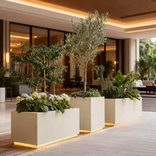 户外庭院发光休闲区绿植花箱组合景观花池外摆阳台花坛不锈钢