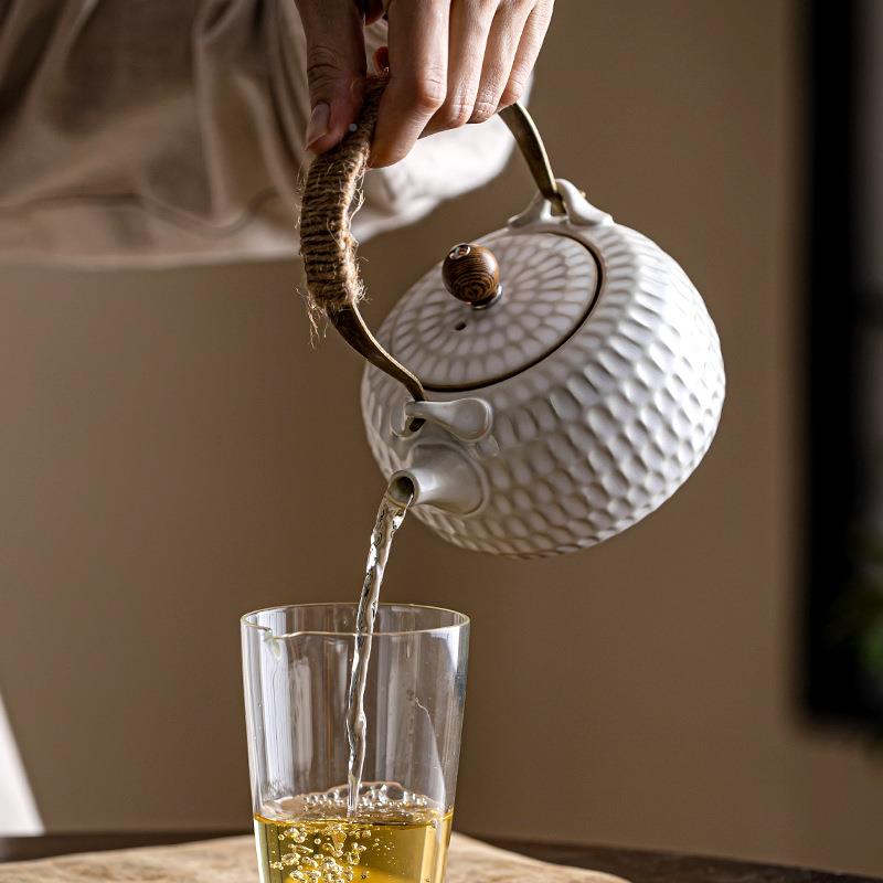 日式蜡烛炭火炉茶煮茶壶温茶炉轻围奢花茶茶泡果茶器暖提835梁壶
