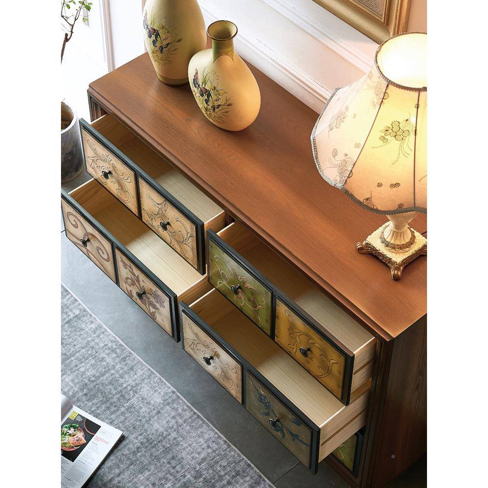 物柜客厅复古斗柜进门LSF场柜子美式储斗卧室商五简约子复古五斗