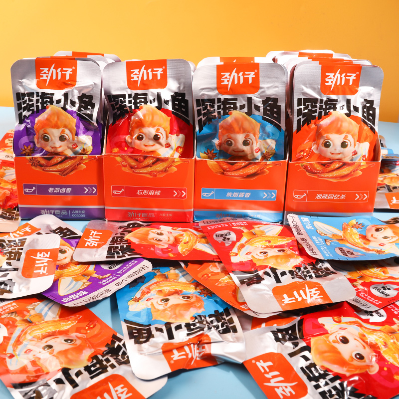 劲仔深海小鱼仔毛毛鱼香辣小鱼干湖南特产酱香休闲食品小吃零食7g