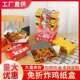 国潮商用免折炸鸡打包盒鸡块薯条铝箔外卖餐盒炒饭小吃沙拉盒