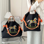 高圆圆同款 ball chain日系花朵马环保袋购物袋大容量单肩斜挎女包