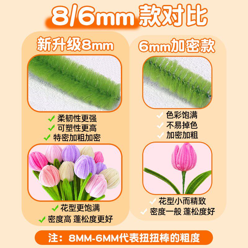 速发扭扭棒花束手工全套材料包向日葵郁金香发箍特密儿童幼儿园自