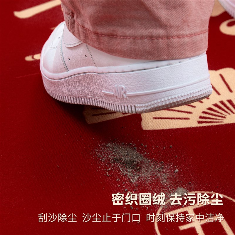 速发金马送福入户门地垫室内进门口防滑地毯高级比利时绒耐磨家用