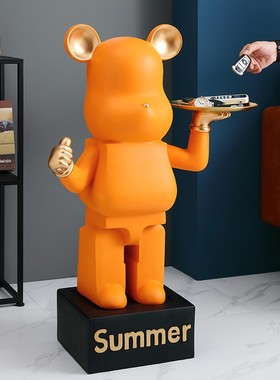 速发潮流电托旁收纳大摆件轻奢客厅熊视柜盘软装落地装饰