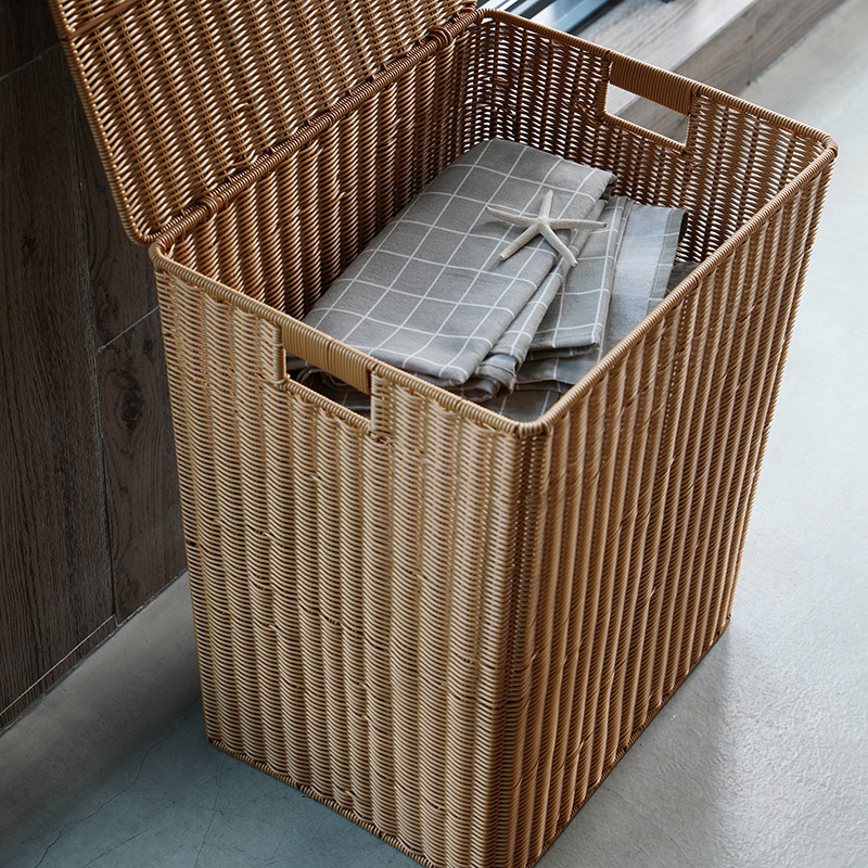 速发收纳筐收衣篮藤编脏筐服收纳筐脏衣篓玩具脏纳衣火锅店塑料编
