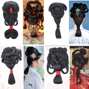 速发汉服新装古娘假发一体式发包玉后春金晨楼脑勺唐风后区发髻
