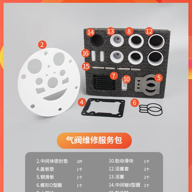 速发气动隔膜泵维修包中间体总成配件活塞主动轴大小滑块V型圈密