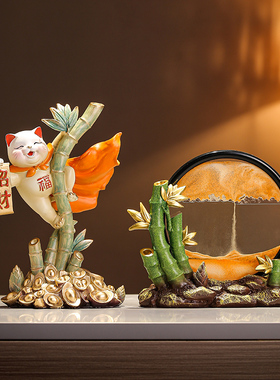 速发入户玄关招财猫摆件开业礼品客厅乔柜办公室桌面装饰酒迁送礼