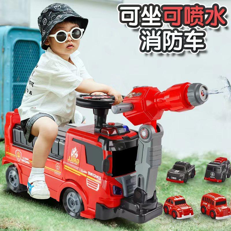速发可坐人车电具男孩儿童工程喷水汽车宝宝大型洒水车玩超动大号