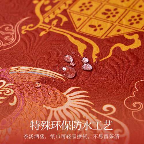 爱奇葩奢婚红色桌旗席垫FKU子轻高端茶桌垫茶布长结条餐桌茶几桌