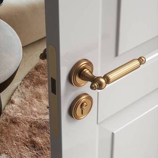 法式中古风磁吸静音室内门卧室门锁门锁门把手分体锁家用锁