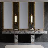 酒店风浴室柜组合岩板奢石陶瓷盆卫生间洗漱台洗手池洗脸台盆柜