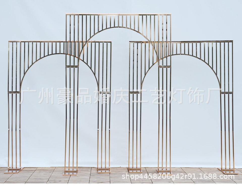 婚礼堂拱月型金属花架T台路引