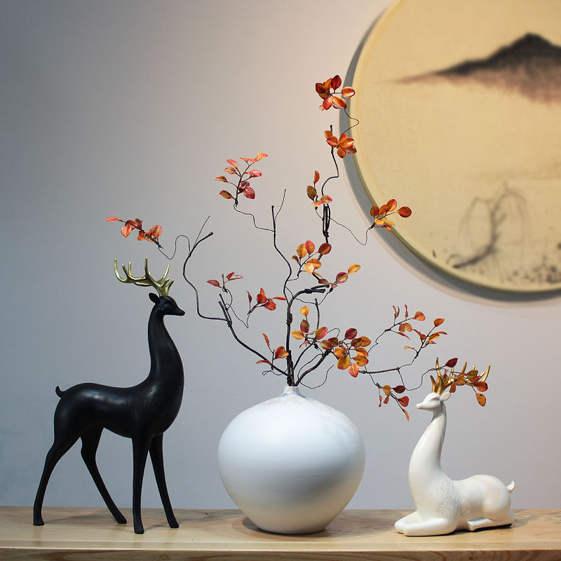 现代新中式白色陶瓷花瓶客厅插花干花餐桌电视P柜玄关禅意装饰摆,家居饰品,花瓶,淘宝优惠券,粉丝福利购,淘宝优惠卷