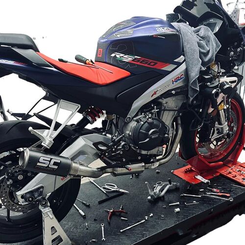 适用于阿普利亚RS660 RSV4改装排气管天蝎N吉村钛合金中尾段消音
