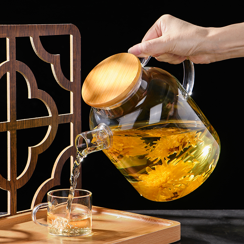 玻璃茶壶泡茶家用大容量煮烧花茶D分离茶具套组加厚耐高温冷水壶