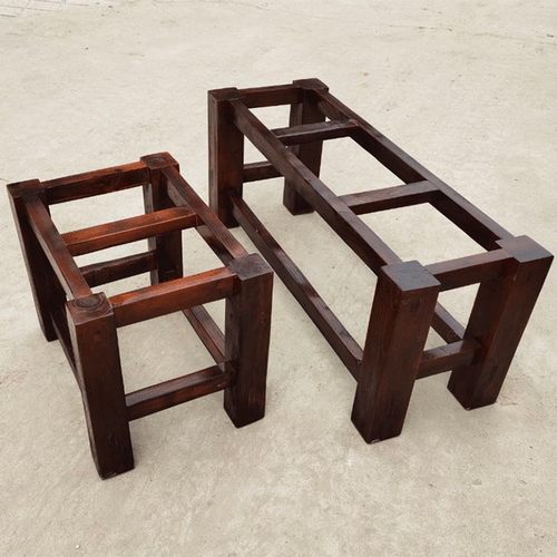 定做实木木架底座石槽鱼缸花盆石桌茶几防腐老P槐木榆木花支架摆