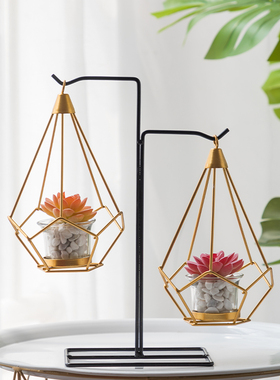 创意客厅酒柜摆件家居饰品北欧室A内房间布置装饰品铁艺烛台工艺