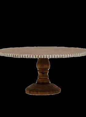 侘寂风木质装饰置物o架家用法式复古蛋糕架面包托盘民宿玄关果盘